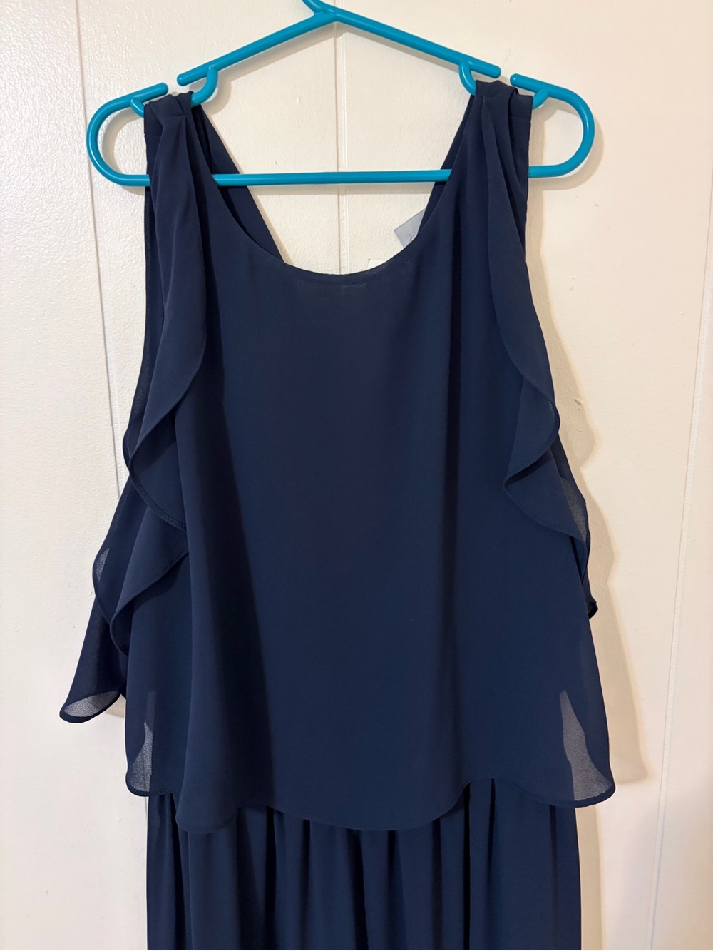 H&M Navy Ruffle-Overlay Maxi Dress - Picture 3 of 6
